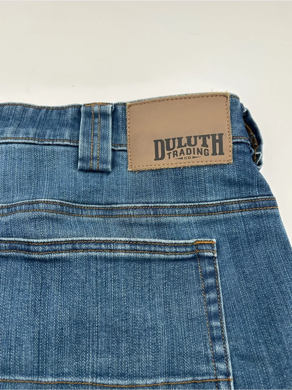 Duluth Trading Co Men's Double Flex Straight-Leg Blue Denim Jeans 40x32